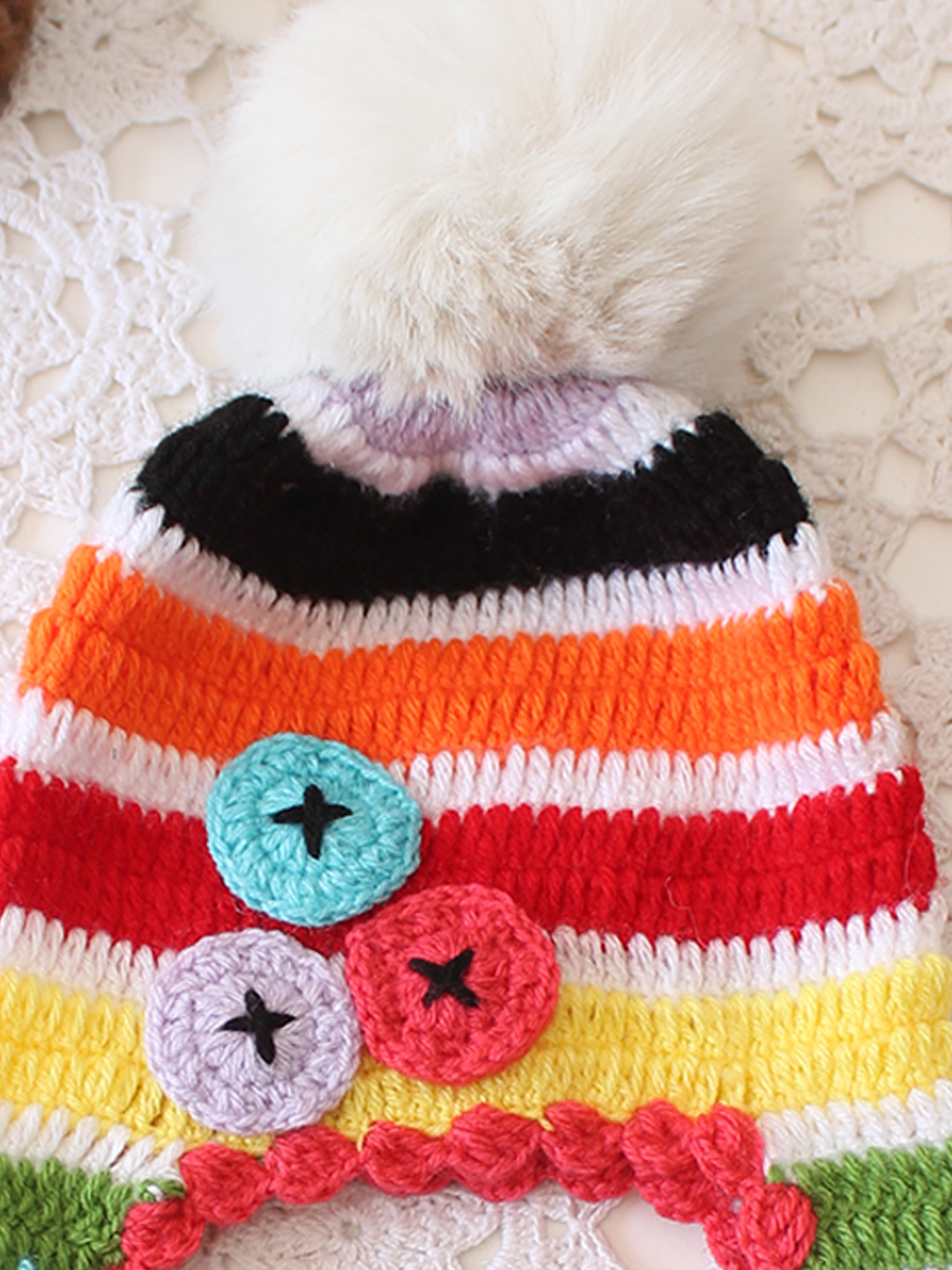 Crochet Ear Flap Cap - Multicolor