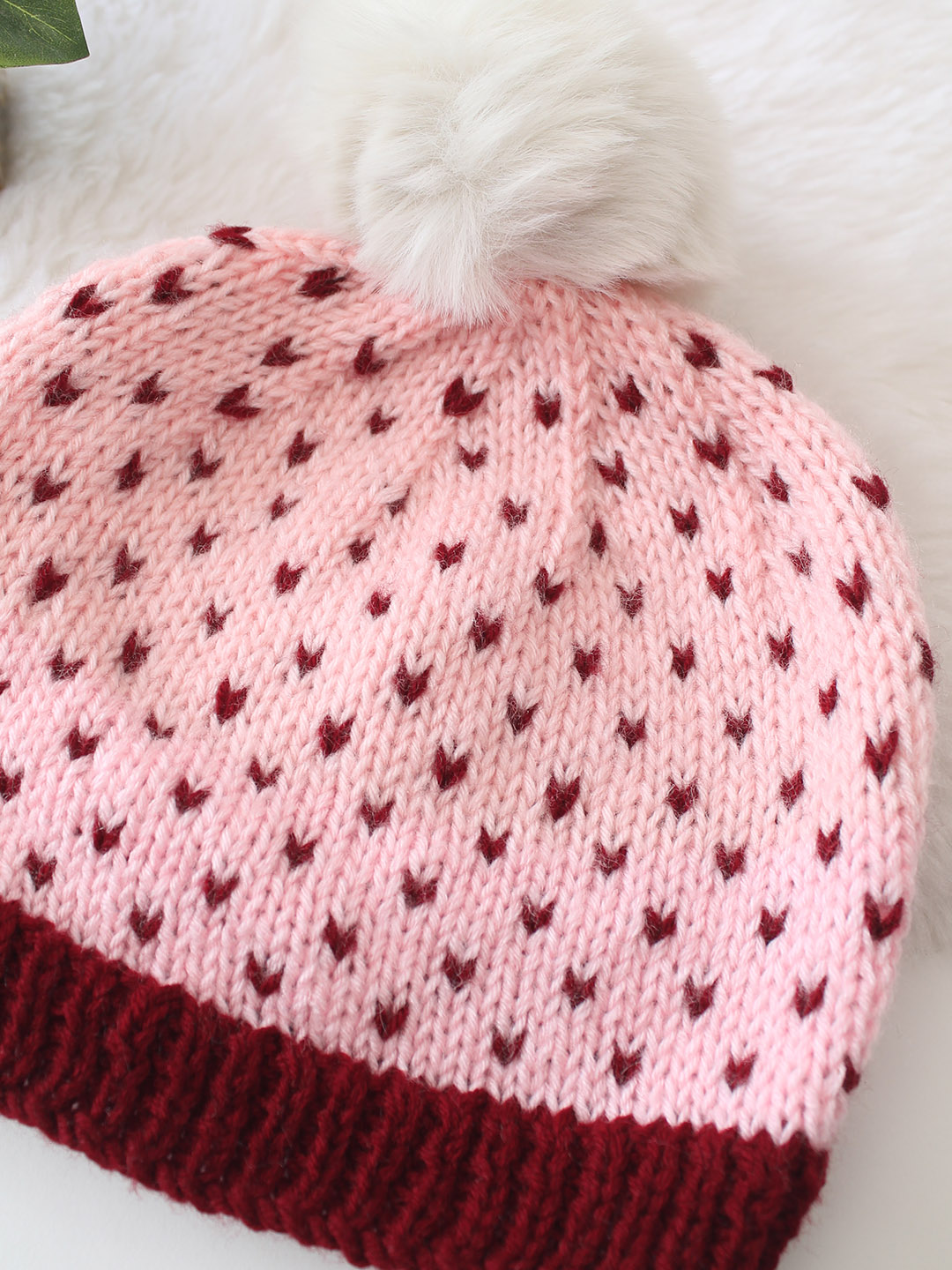 Woonie Handmade Pom Pom Cap - Pink
