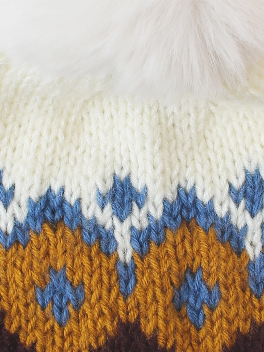 Woonie Pom Pom Detailed Hand Knitted Cap - Multicolor