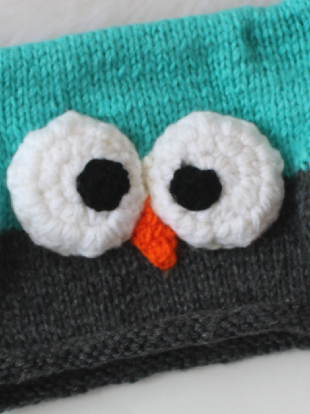 Woonie Owl Designed Hand Knitted Cap - Blue