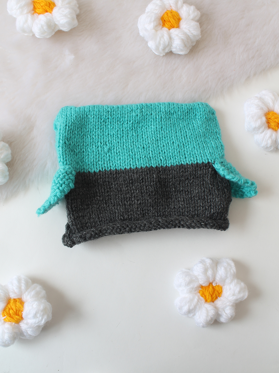 Woonie Owl Designed Hand Knitted Cap - Blue