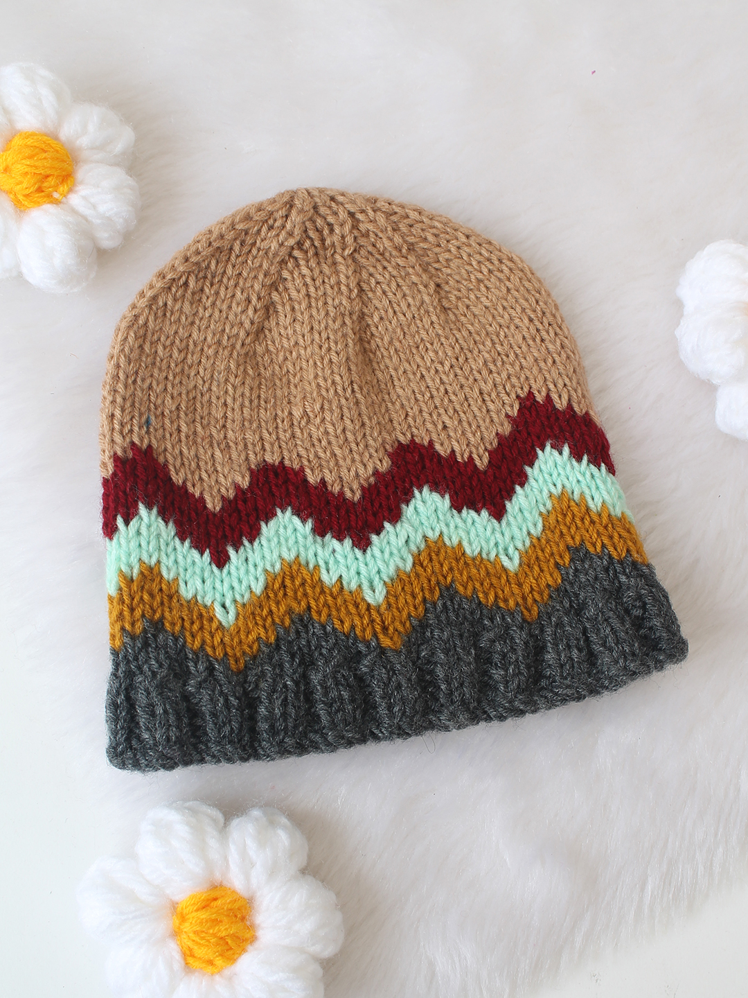 Woonie Textured Handknitted Cap - Multicolor