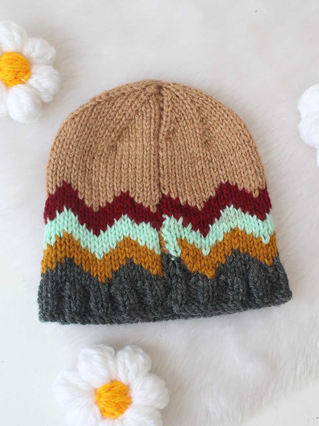 Woonie Textured Handknitted Cap - Multicolor