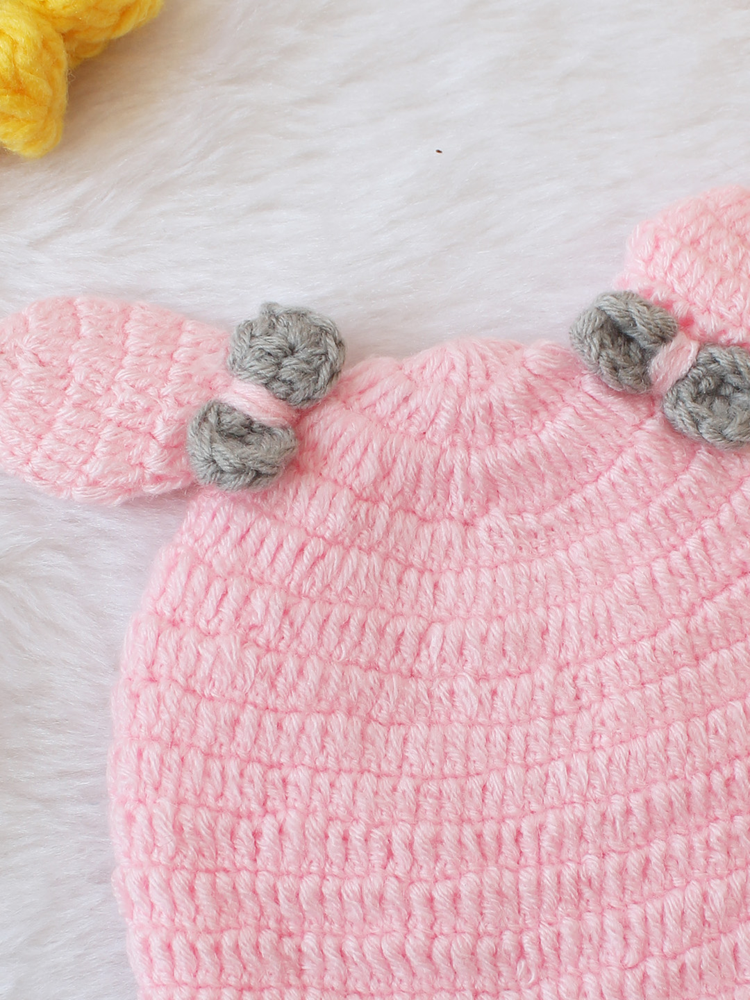 Woonie Ear Designed Handknitted Cap - Pink