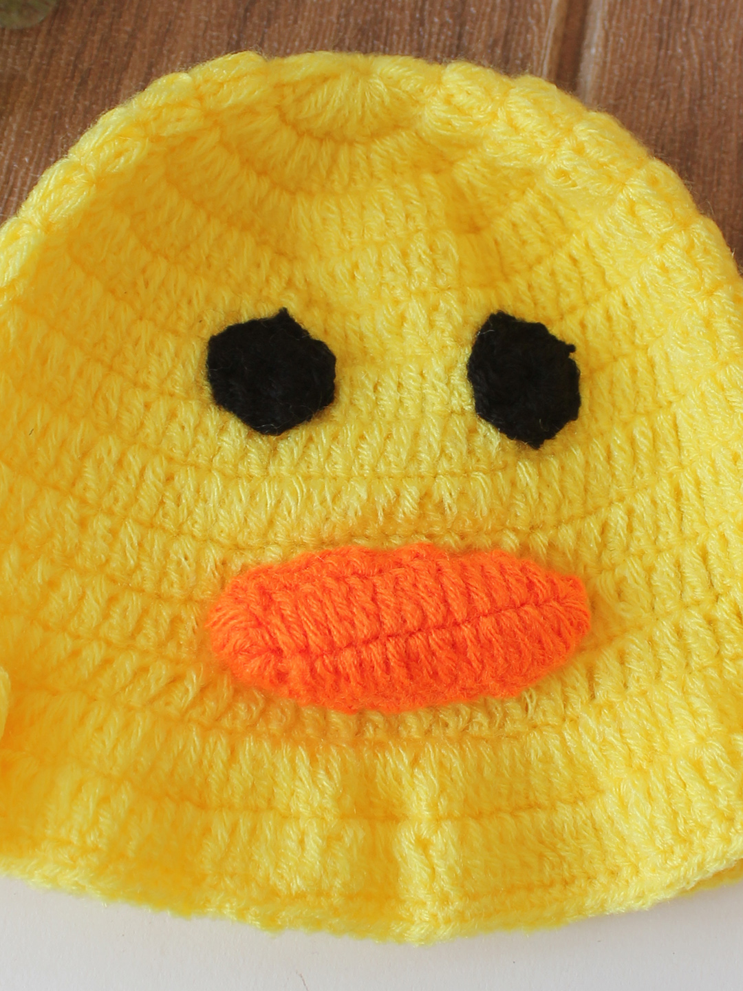 Woonie Crochet Duck Design Cap - Yellow