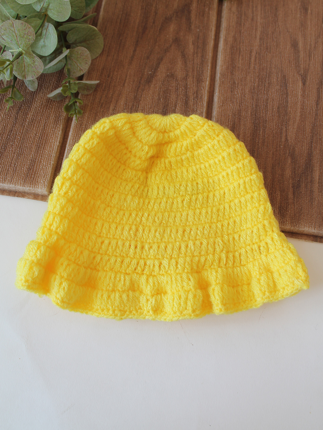 Woonie Crochet Duck Design Cap - Yellow