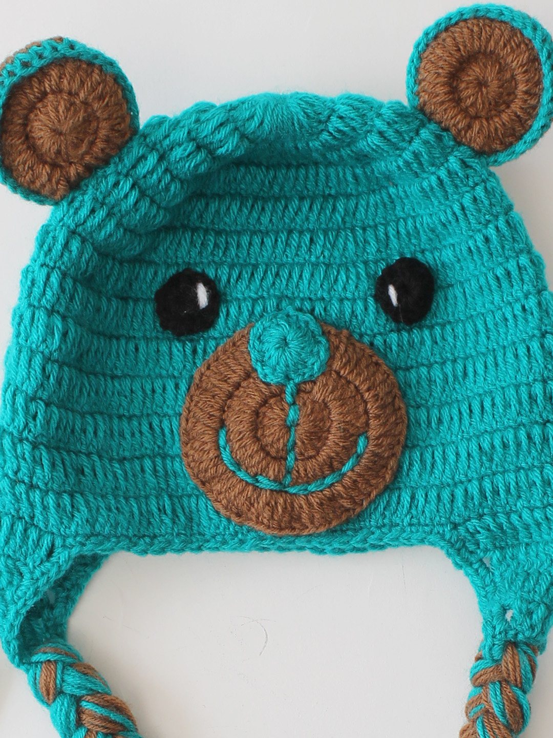 Woonie Crochet Bear Detailed Cap - Green