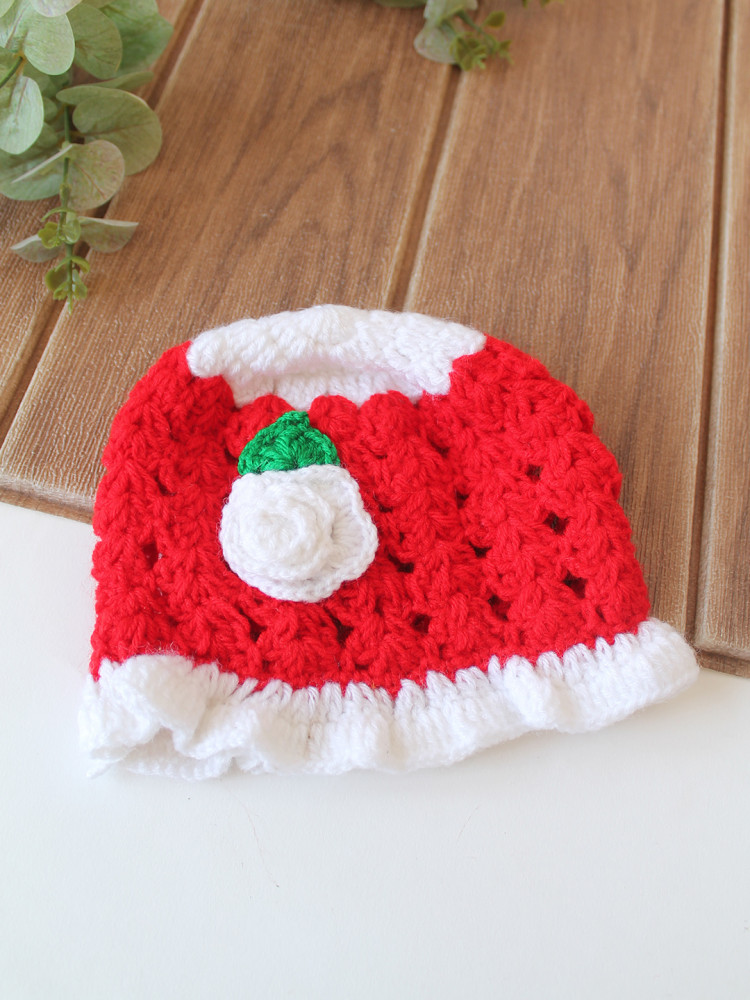 Image of Woonie Crochet Floral Applique Detailed Cap - Pink