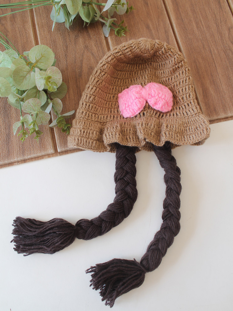 Image of Woonie Crochet Bow Detailed Cap - Beige