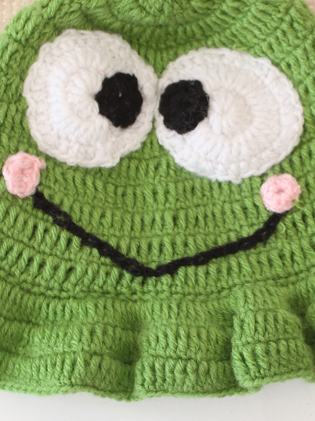 Woonie Crochet Frog Detailed Cap - Green