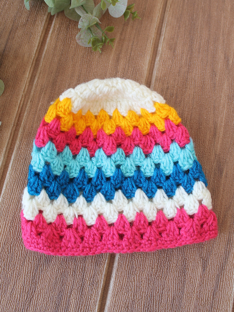 Image of Woonie Crochet Self Design Cap - Multicolor