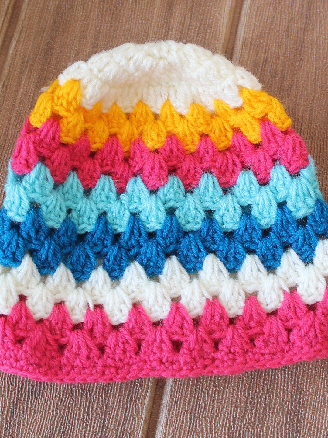 Woonie Crochet Self Design Cap - Multicolor