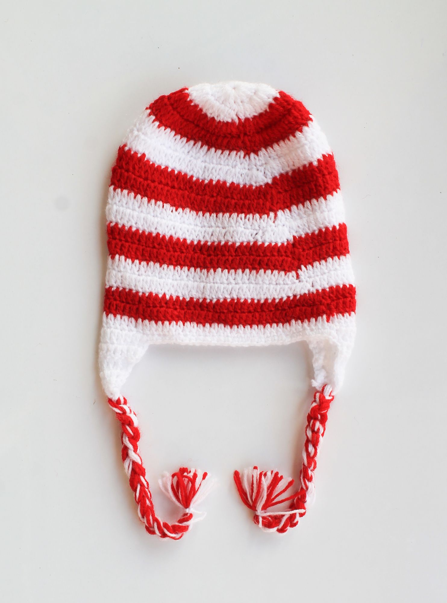 Red and White Bow Cap for Infants