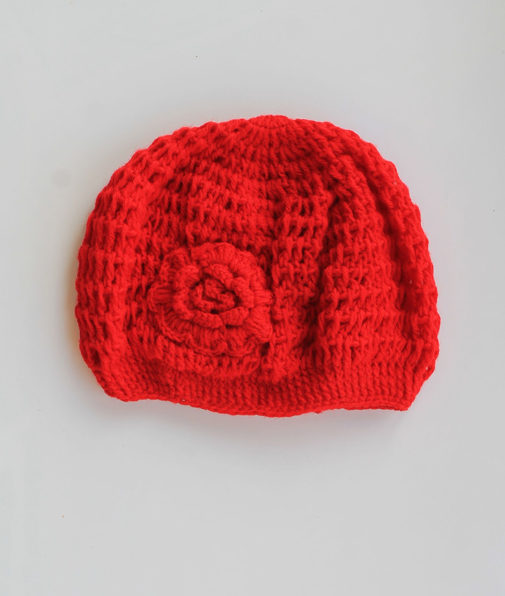 Red Puff Cap for Infants