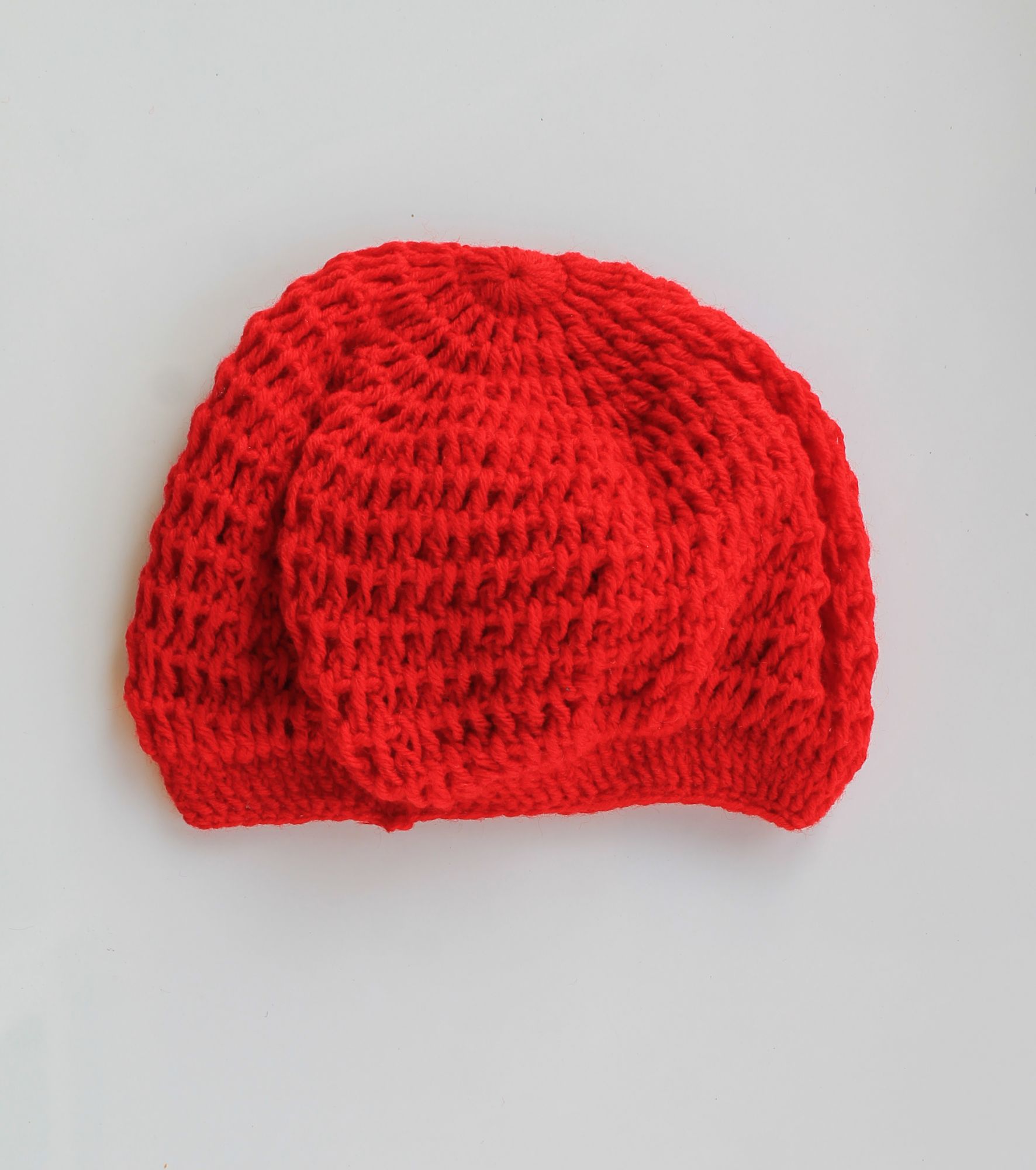 Red Puff Cap for Infants