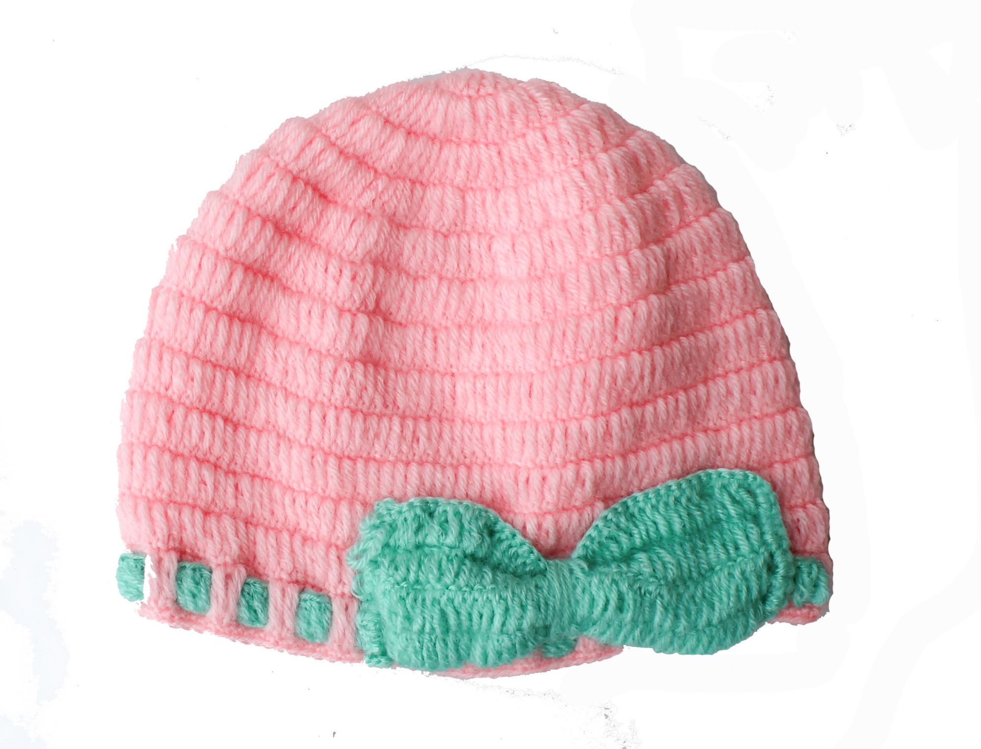 Woonie Handmade Green Bow Cap
