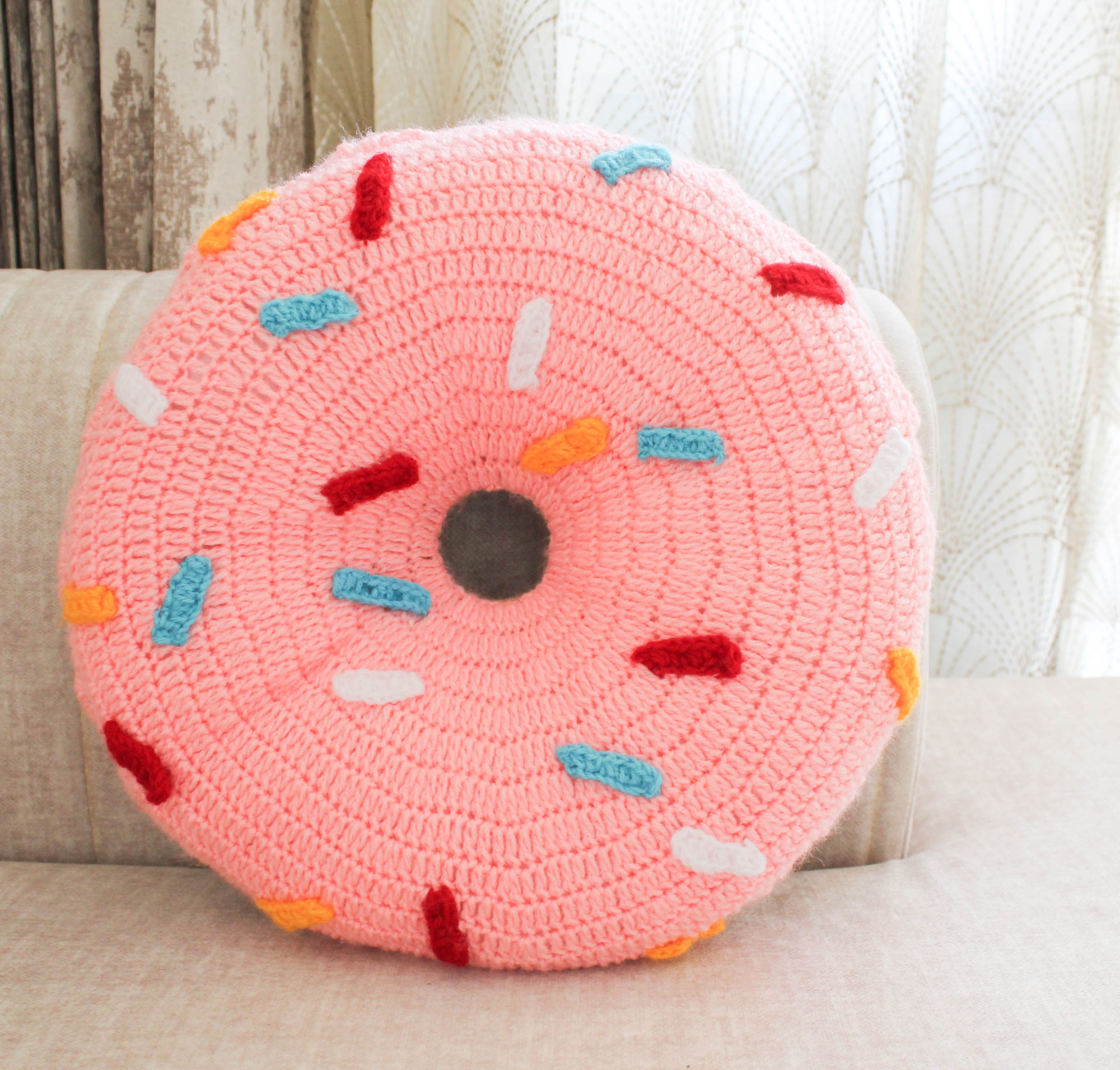 Woonie Handmade Donut Cuddle Cushion - Pink