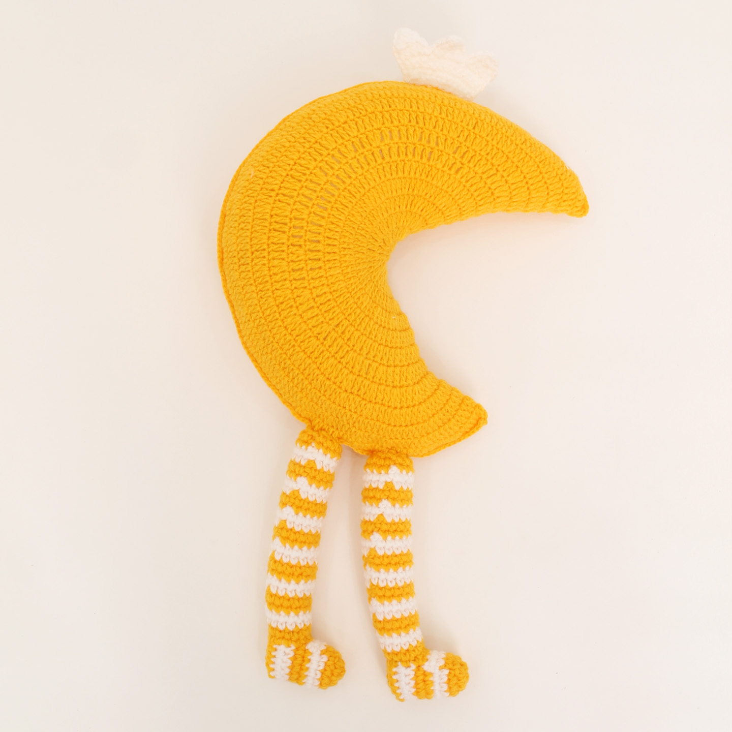Woonie Handmade Sleeping Moon Cuddle Cushion - Yellow