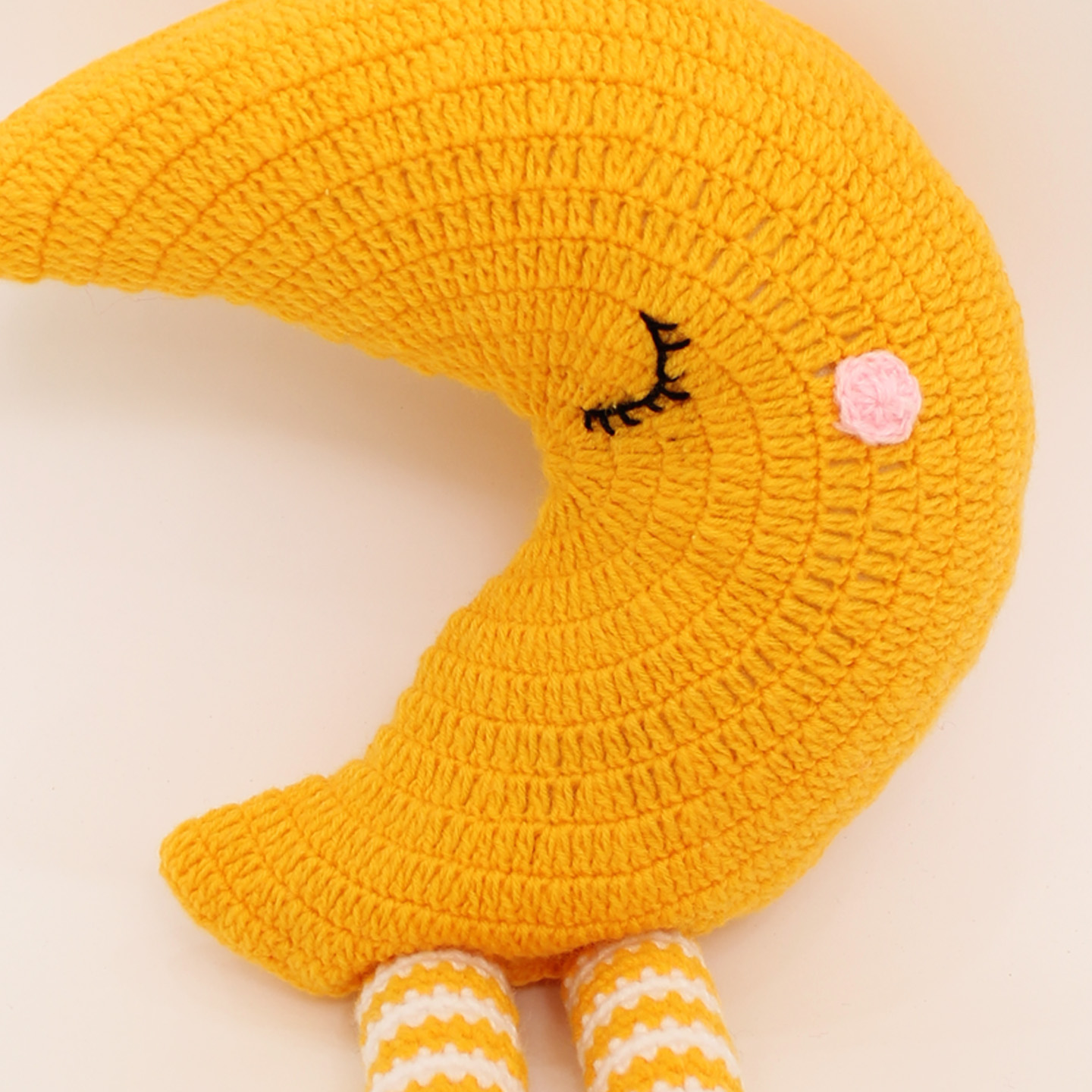Woonie Handmade Sleeping Moon Cuddle Cushion - Yellow