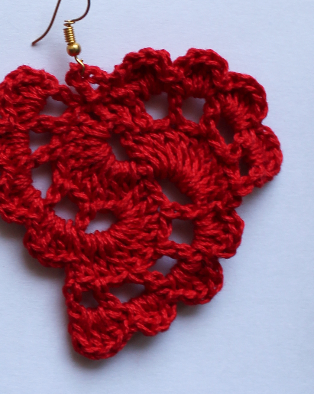 Woonie Handmade Crocheted Earings-Red