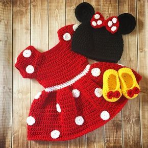 Stylish Red Mini Pattern Flare Frock with Cap and Booties