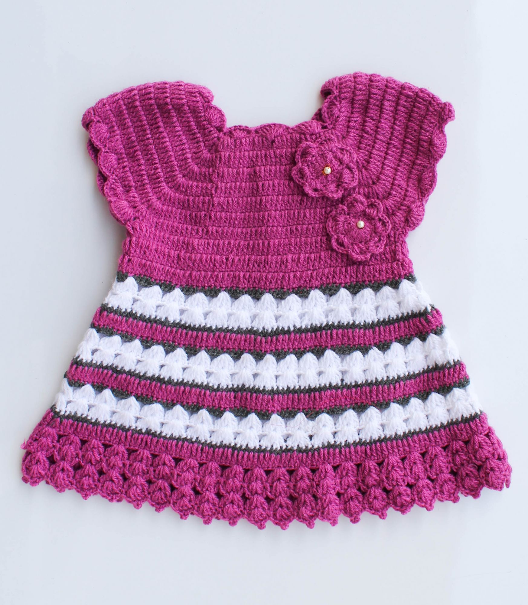 Woonie Handmade Woolen Purple A-Line Frock