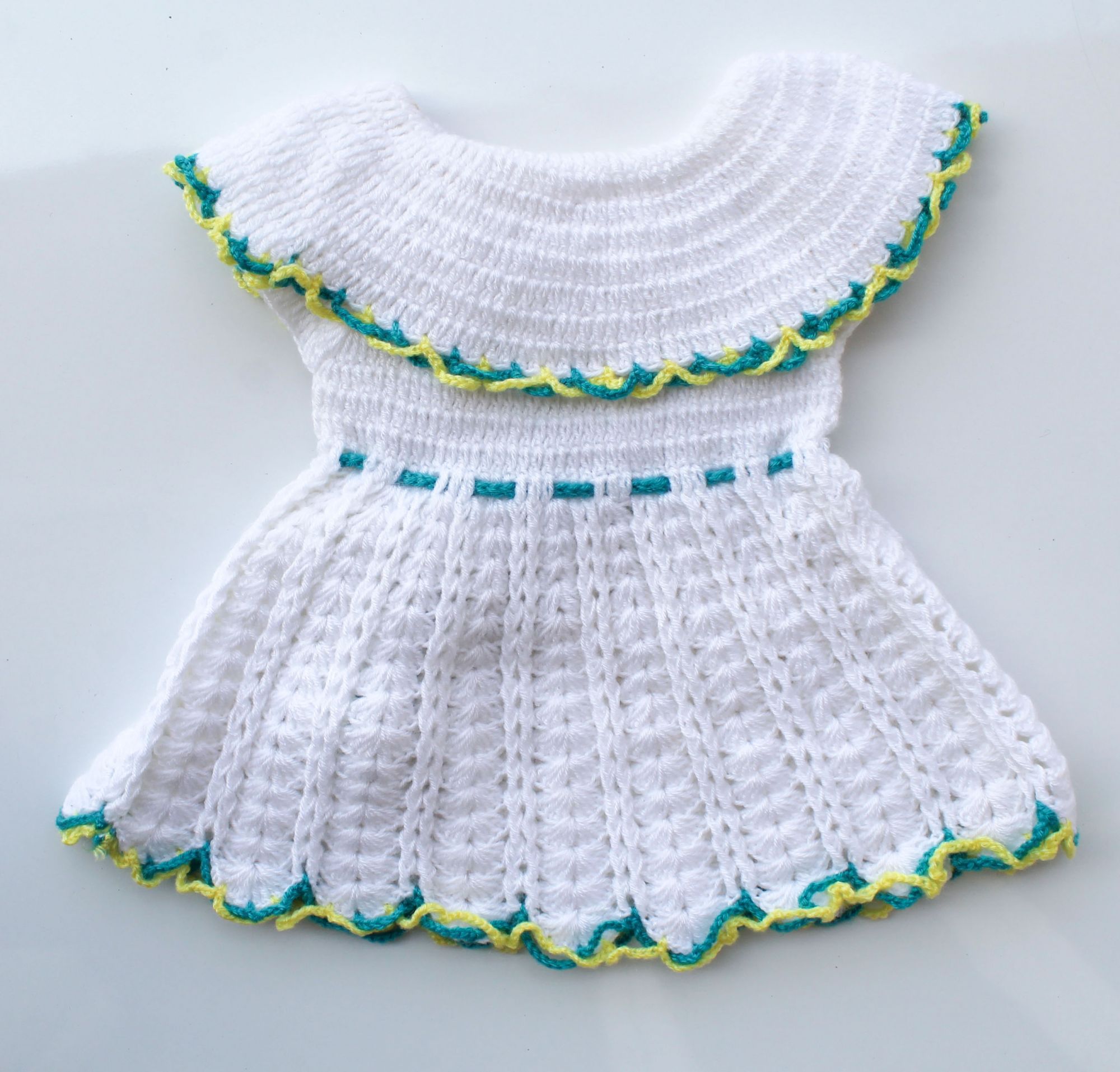Woonie Handmade Woolen White Frock