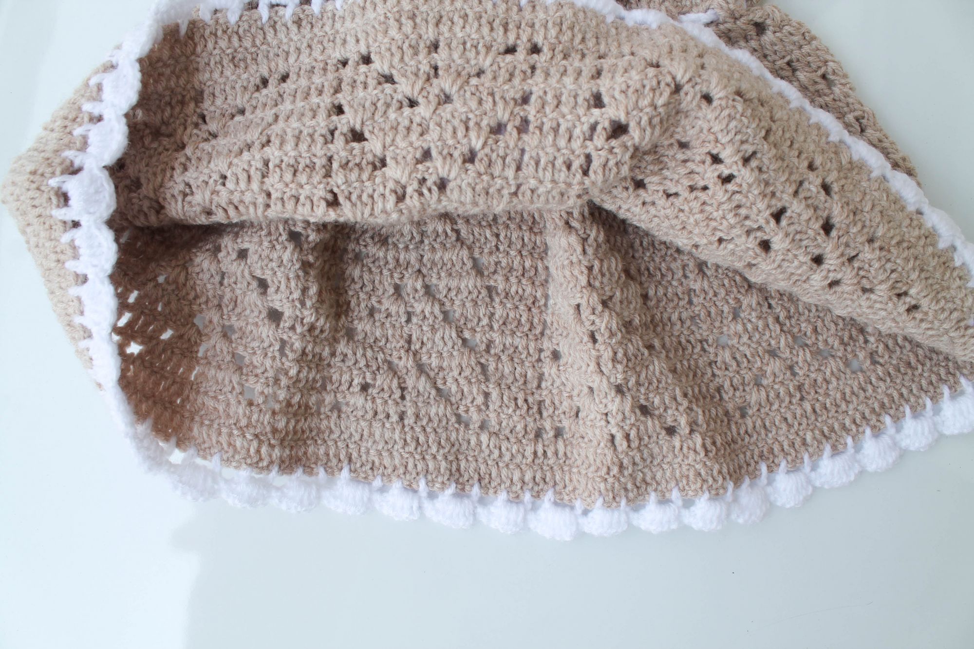Woonie Handmade Woolen Beige Floral Frock