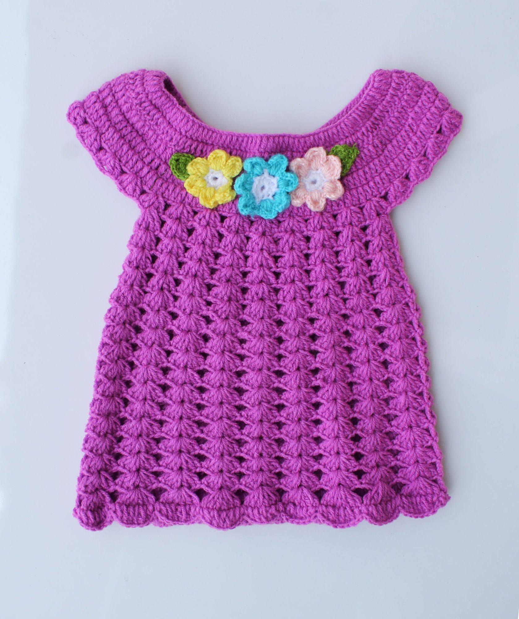 Woonie Handmade Woolen Purple Floral Frock