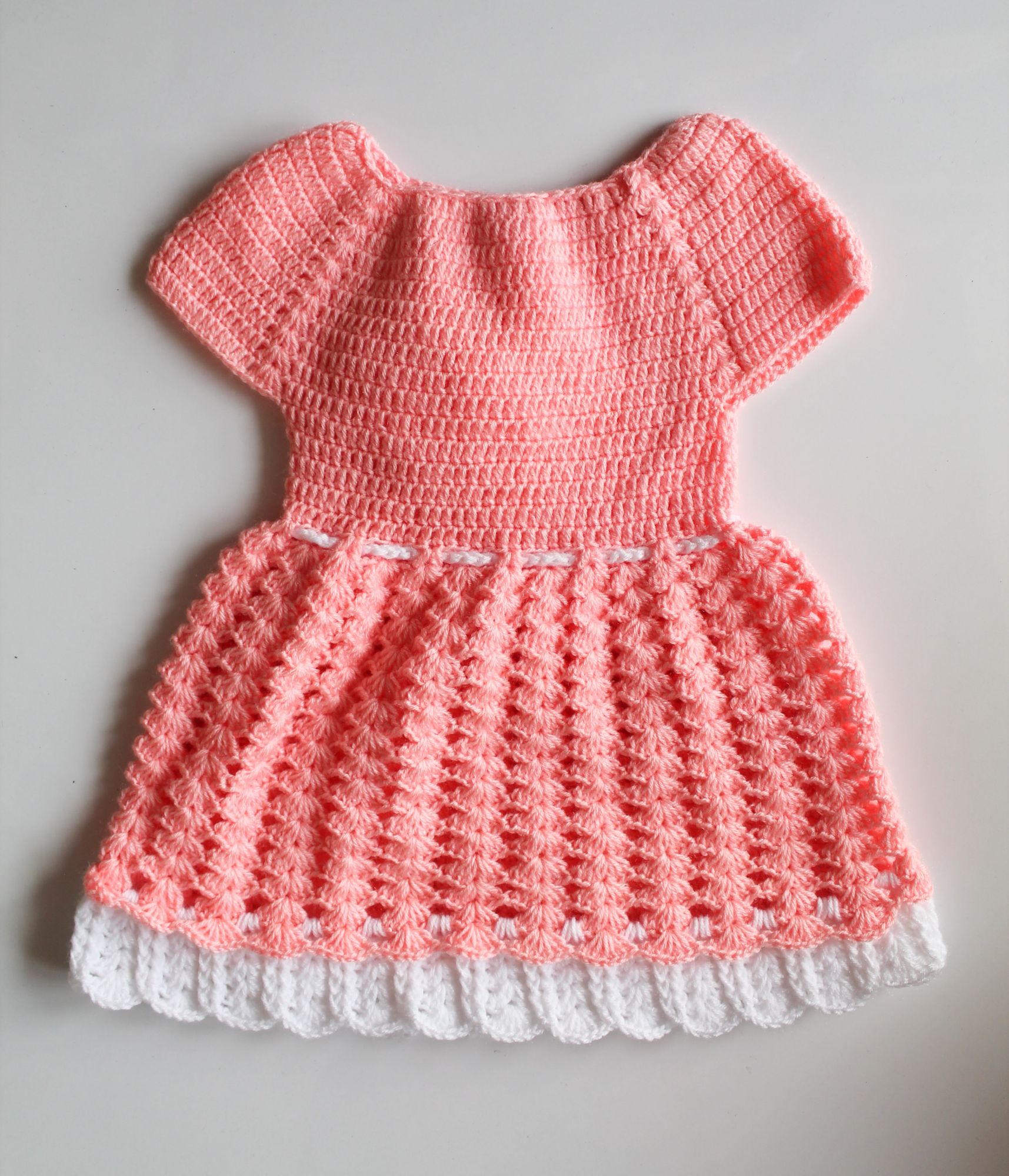 Woonie Handmade Woolen Peach Floral Frock