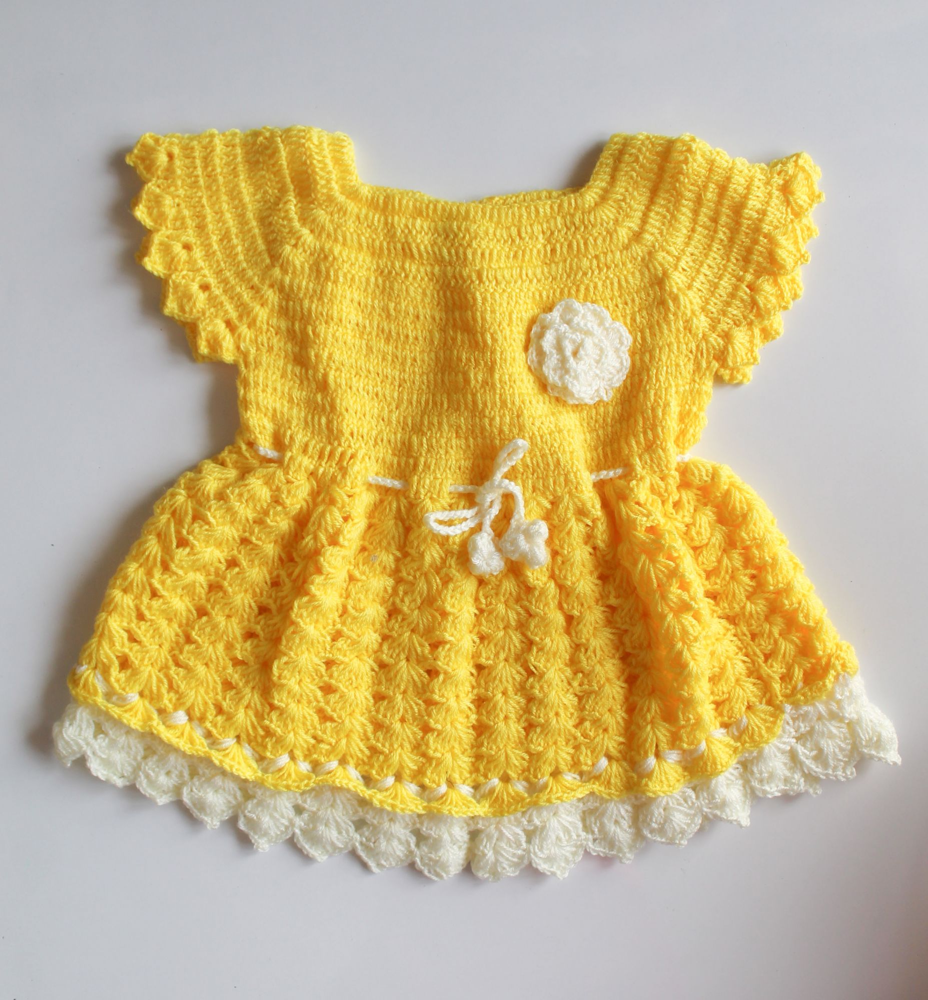 Woonie Handmade WoolenYellow Floral Frock