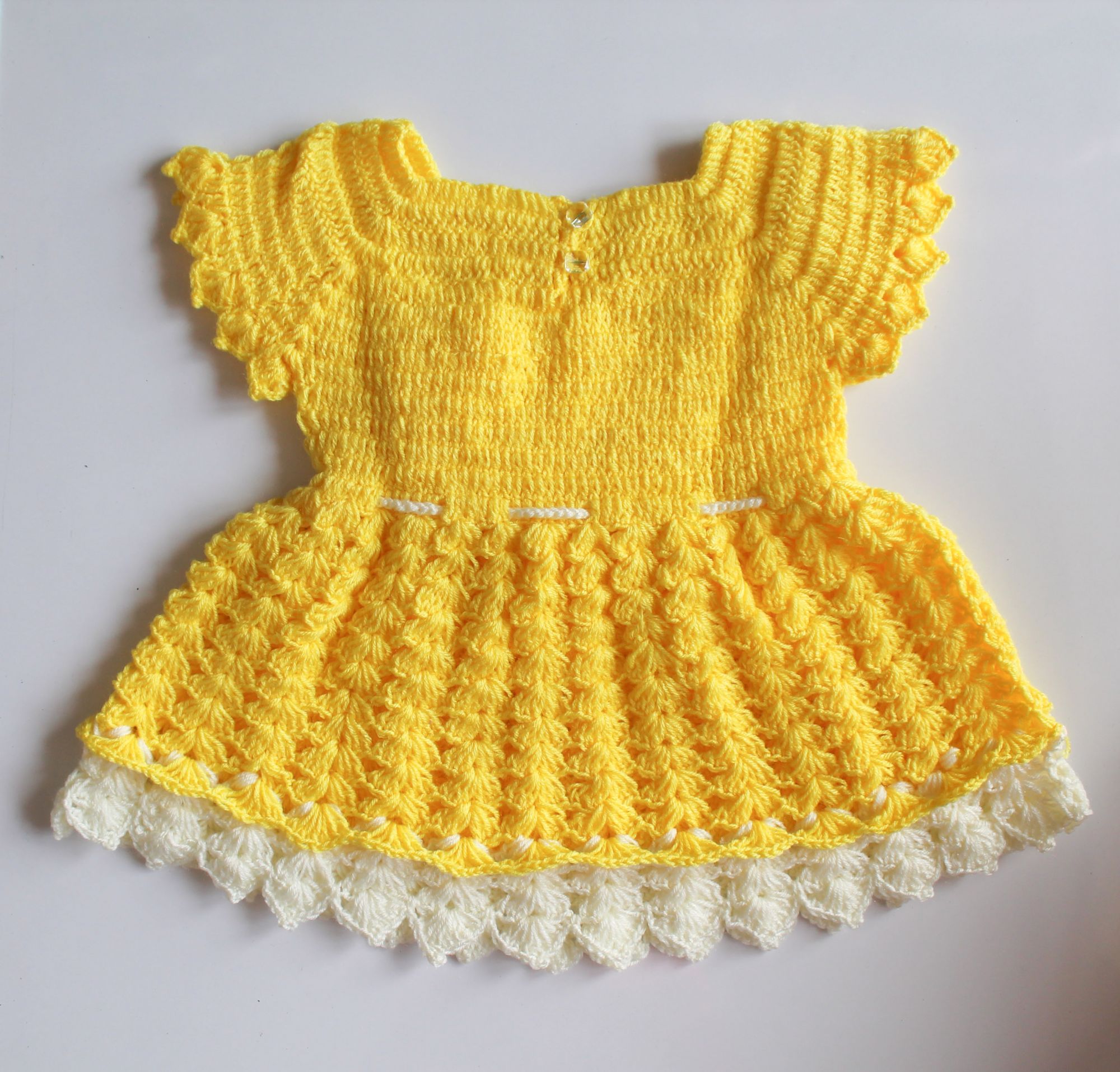 Woonie Handmade WoolenYellow Floral Frock