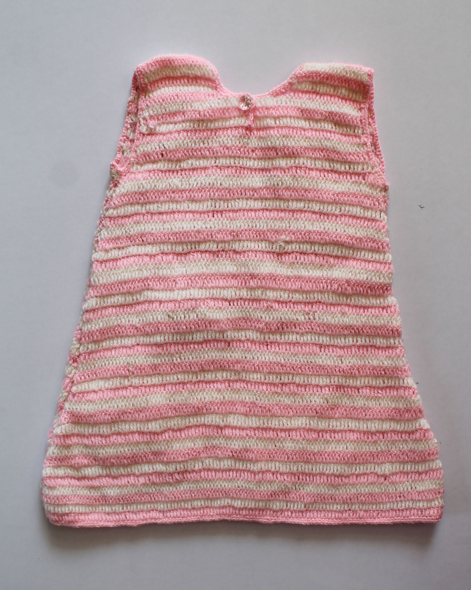 Woonie Sleeveless Striped Handmade Dress - Pink