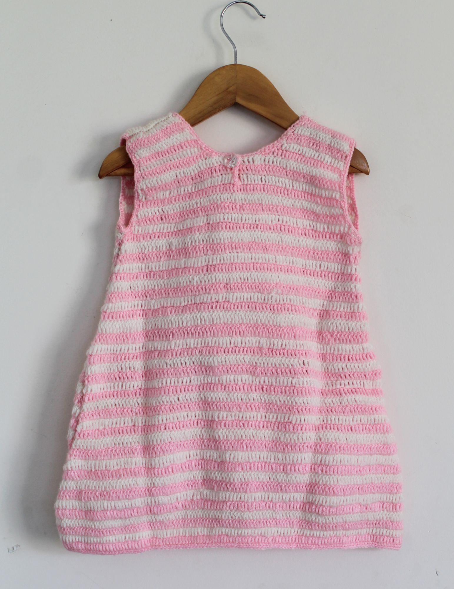 Woonie Sleeveless Striped Handmade Dress - Pink