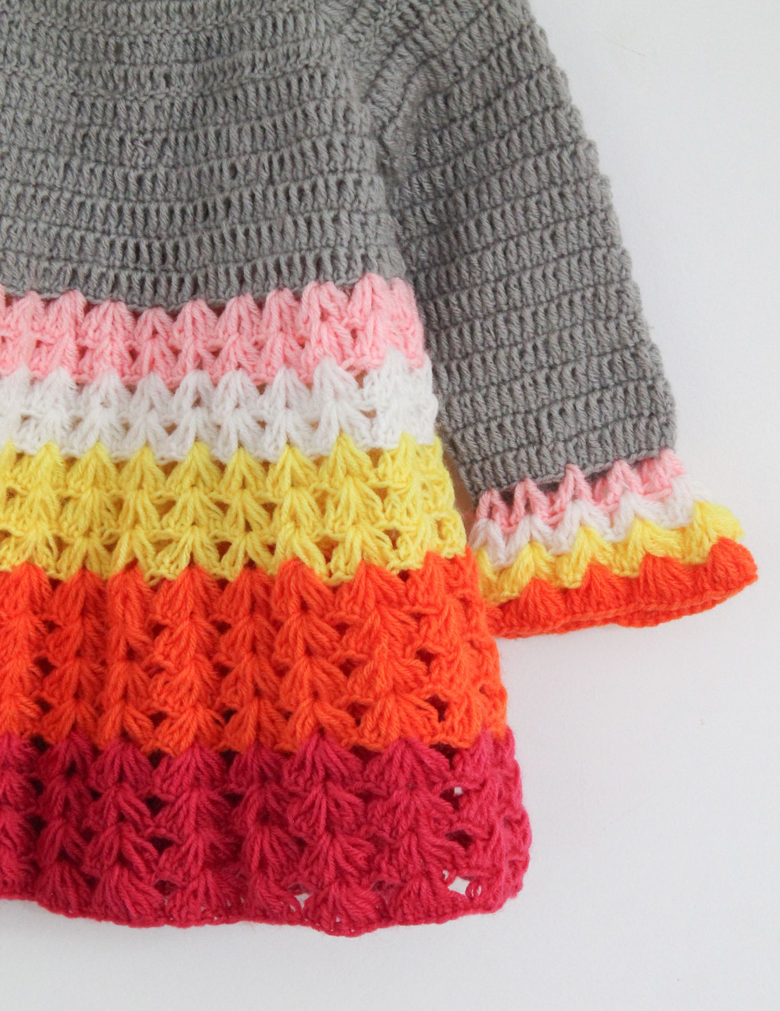Woonie Full Sleeves Colour Block Handmade Dress - Multi Colour