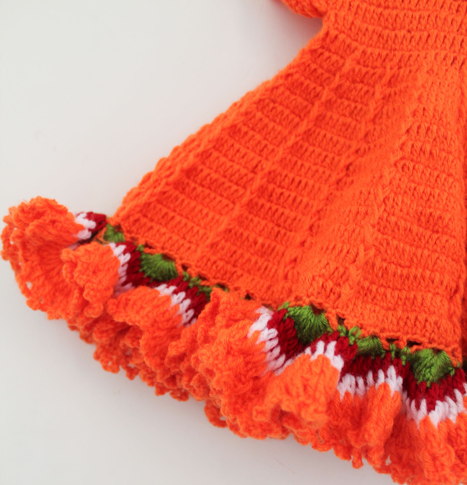 Woonie Short Sleeves Handmade Bow Detailing Dress - Orange