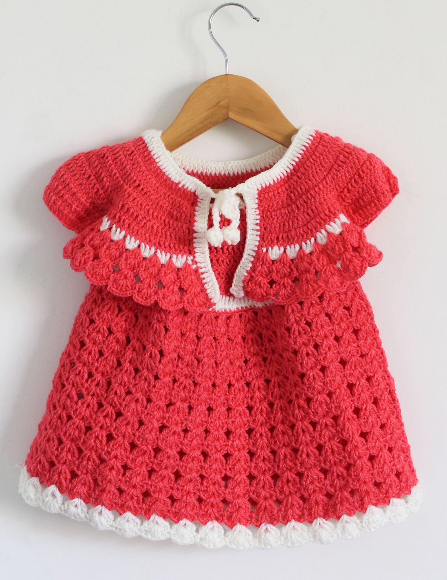 Woonie Short Sleeves Design Woven Handmade Dress With Shrug - Dark Orange