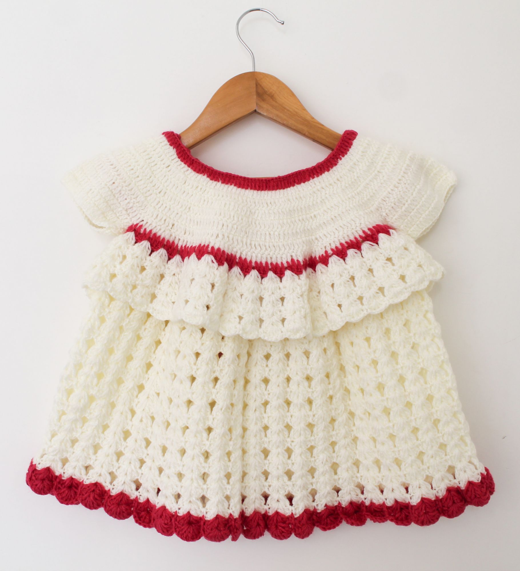 Woonie Short Sleeves Solid Colour Handmade Dress With Jacket - Cream