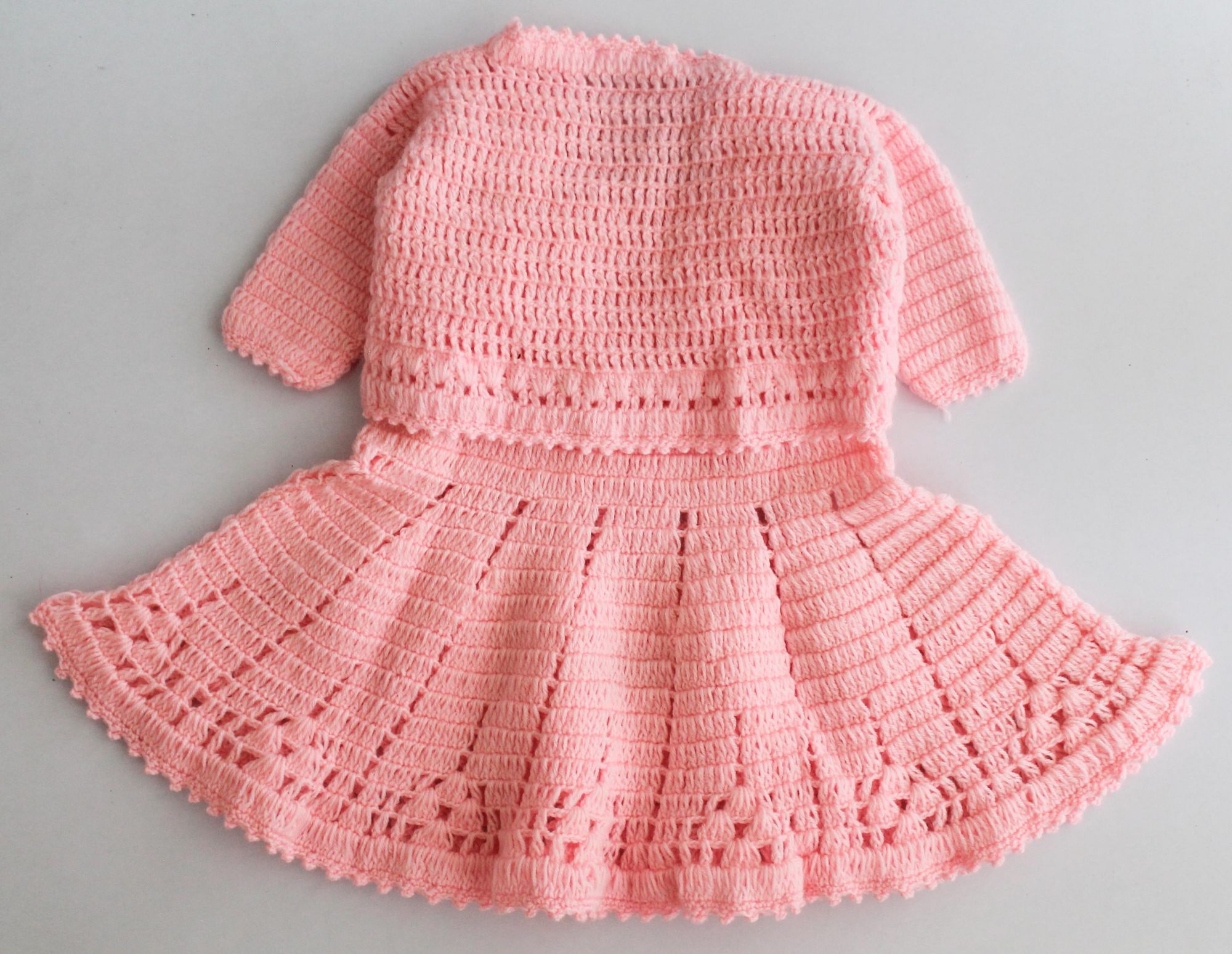 Woonie Handmade Heavy Frock with Flower Detailing Full Sleeves Jacket- Pink