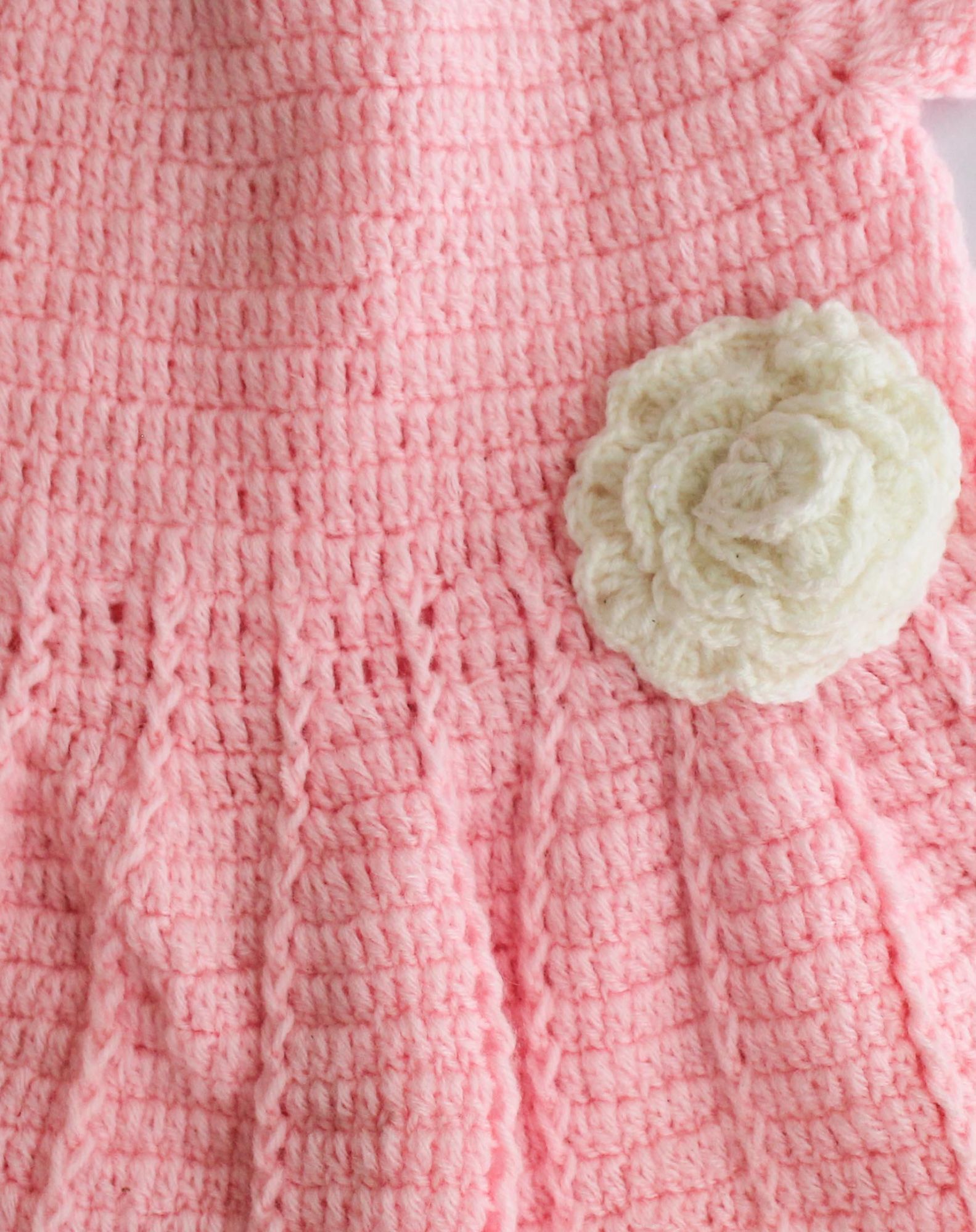 Woonie Handmade Short Sleeves Flared Dress With Headband - Pink