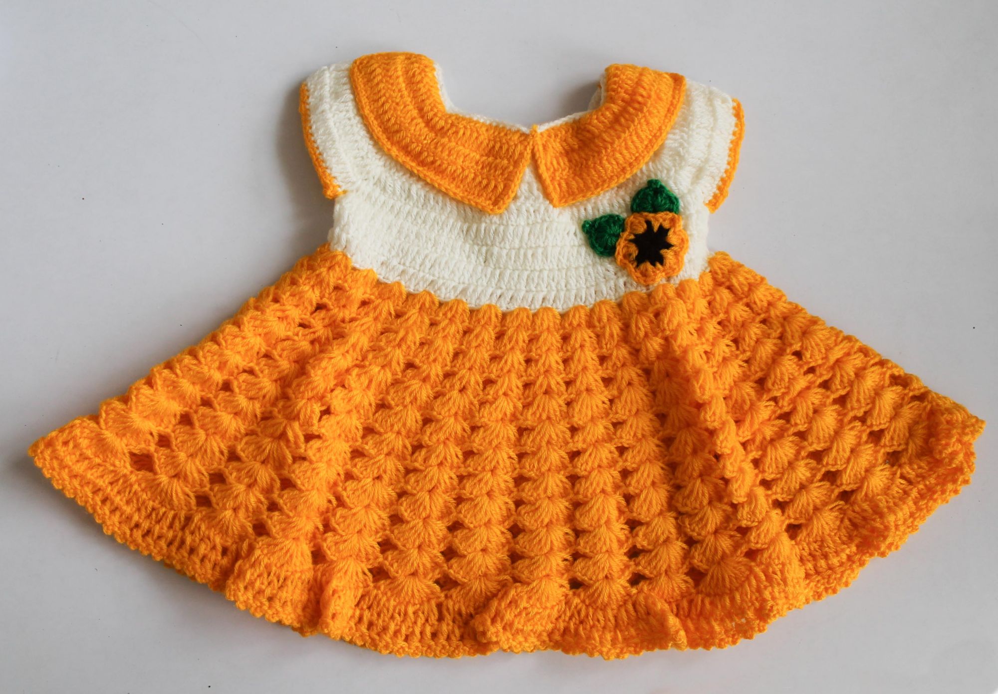 Woonie Handmade Short Sleeves Solid Dress - Yellow