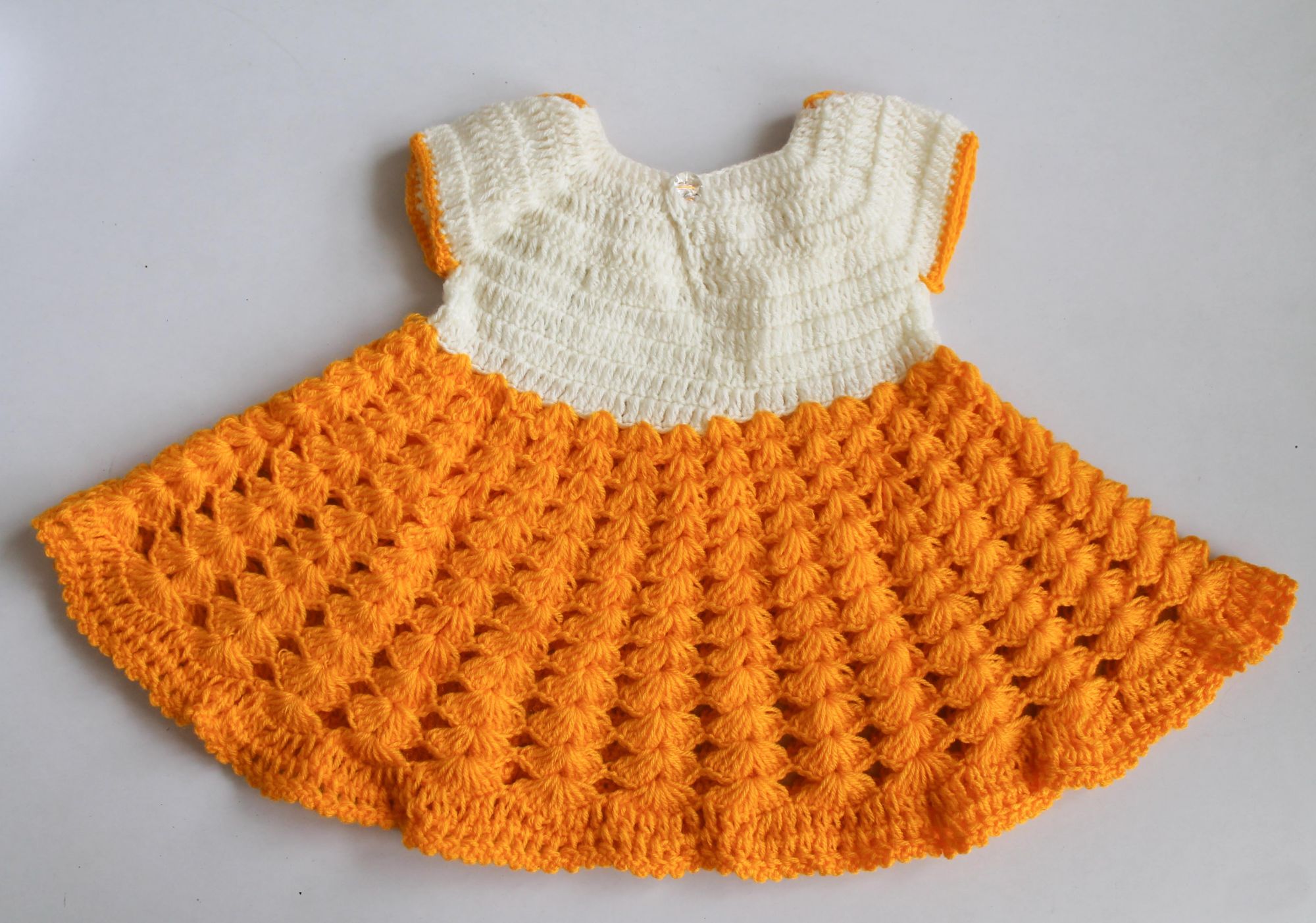 Woonie Handmade Short Sleeves Solid Dress - Yellow