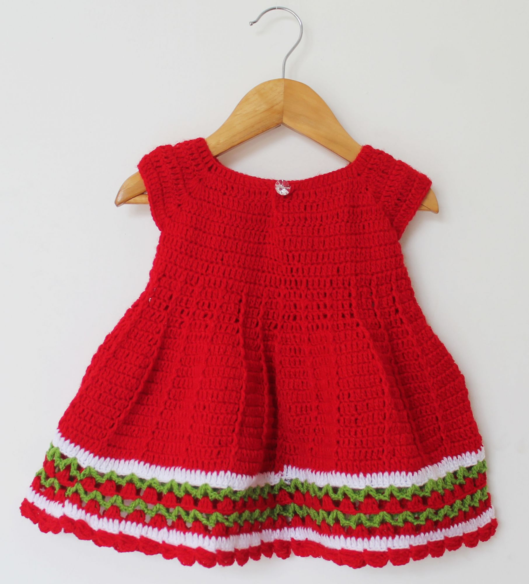 Woonie Cap Sleeves Flower Design Dress - Red