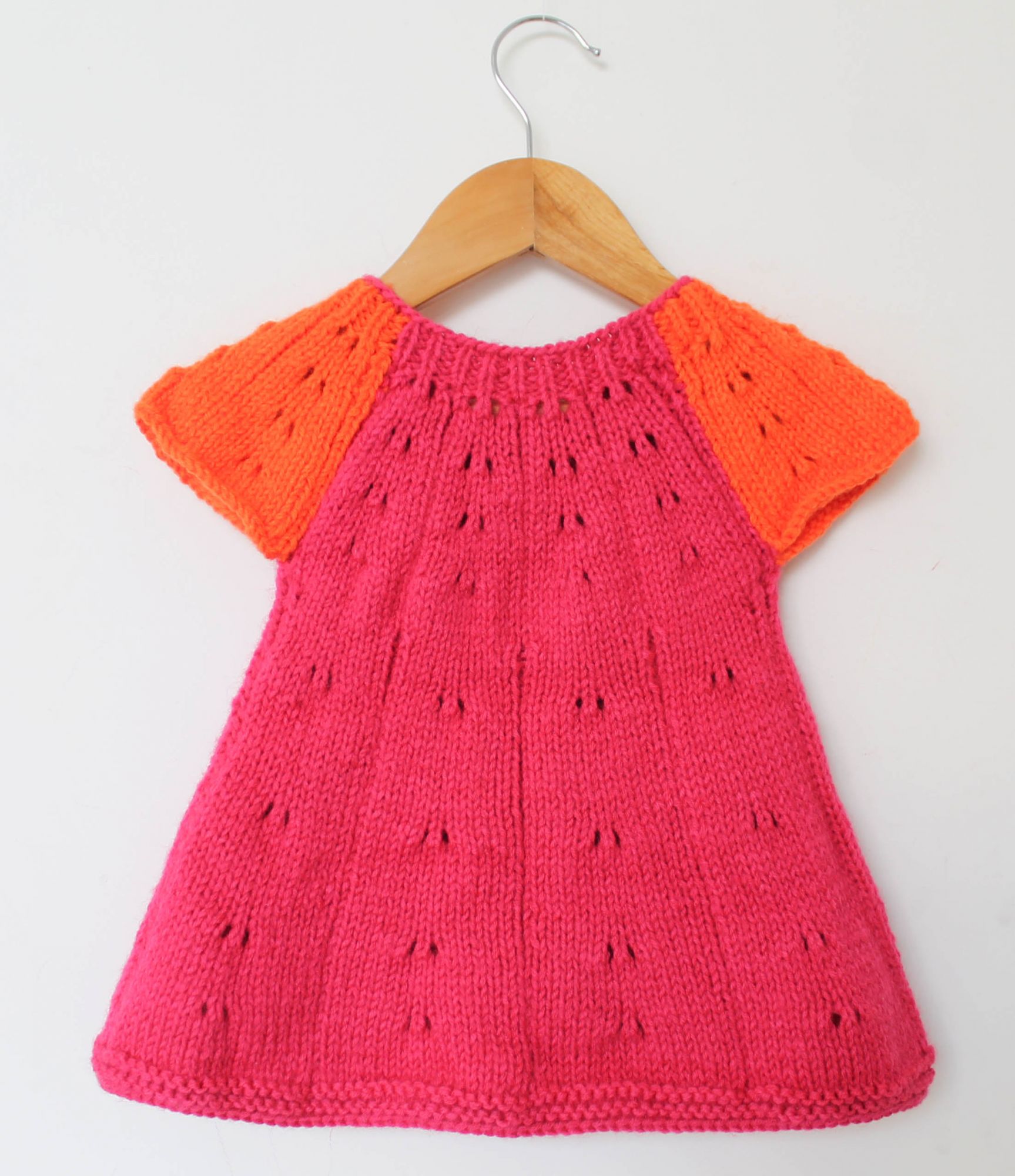 Woonie Half Sleeves Dual Color Dress - Fuscia
