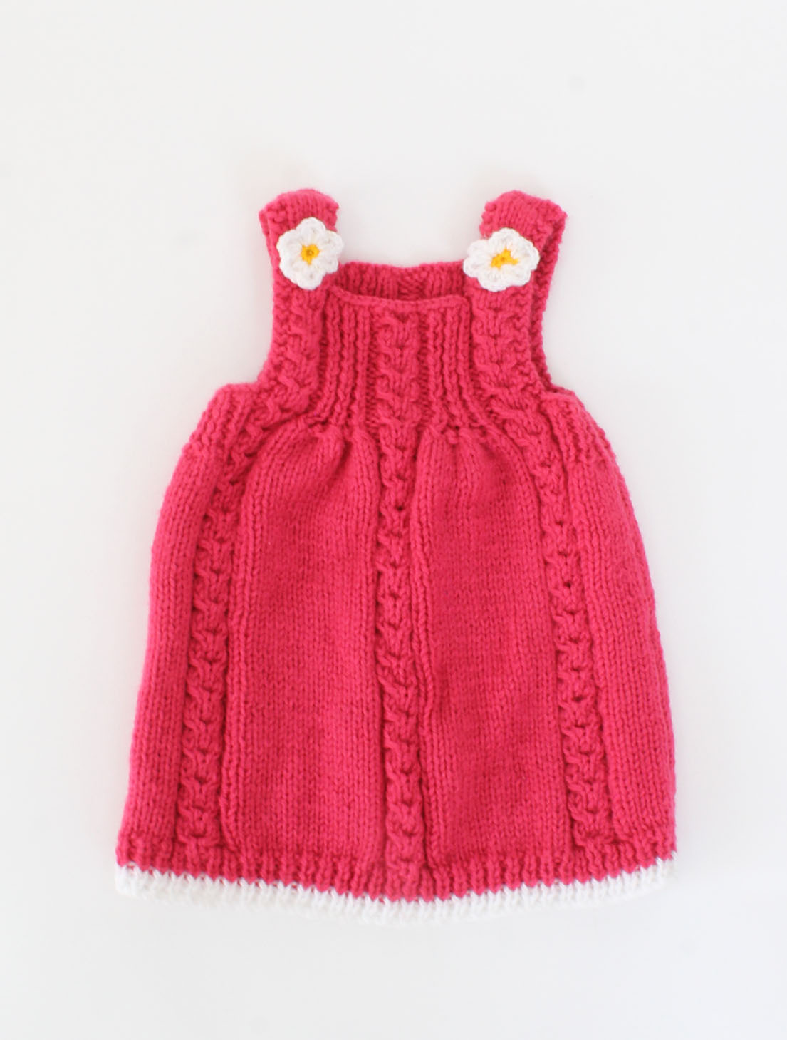 Woonie Handmade Sleeveless Cable Design Frock-Pink