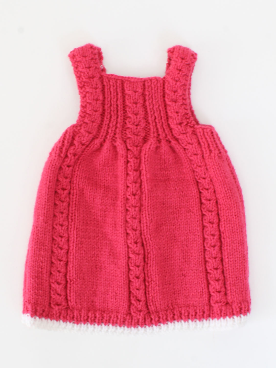 Woonie Handmade Sleeveless Cable Design Frock-Pink