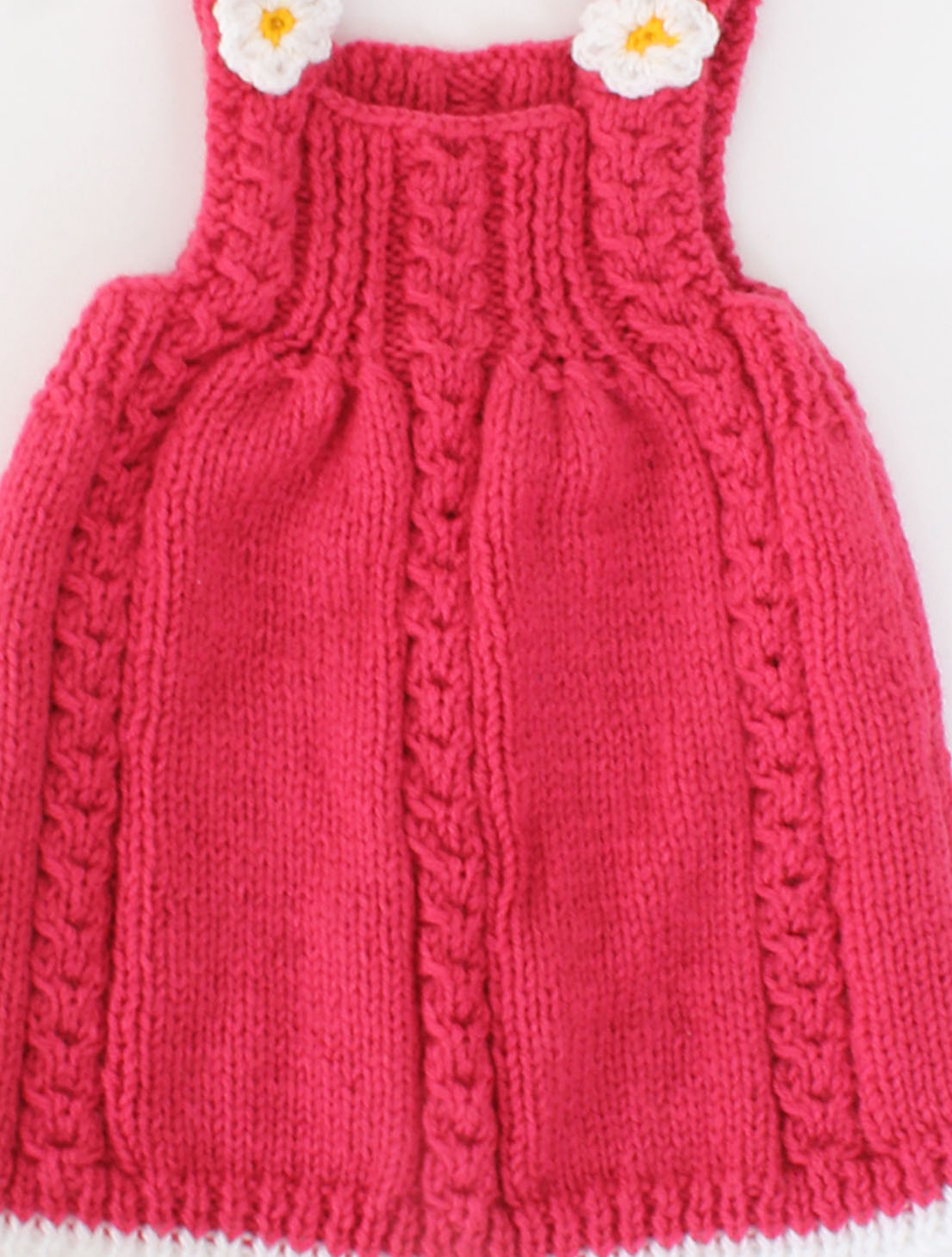 Woonie Handmade Sleeveless Cable Design Frock-Pink