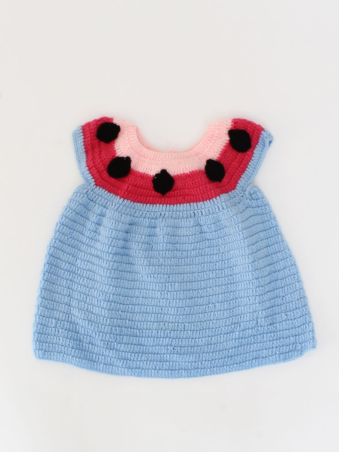 Woonie Handmade Sleeveless Frock-Blue