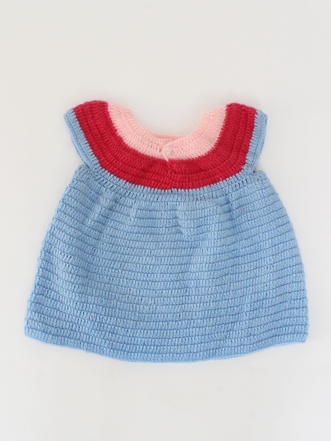 Woonie Handmade Sleeveless Frock-Blue