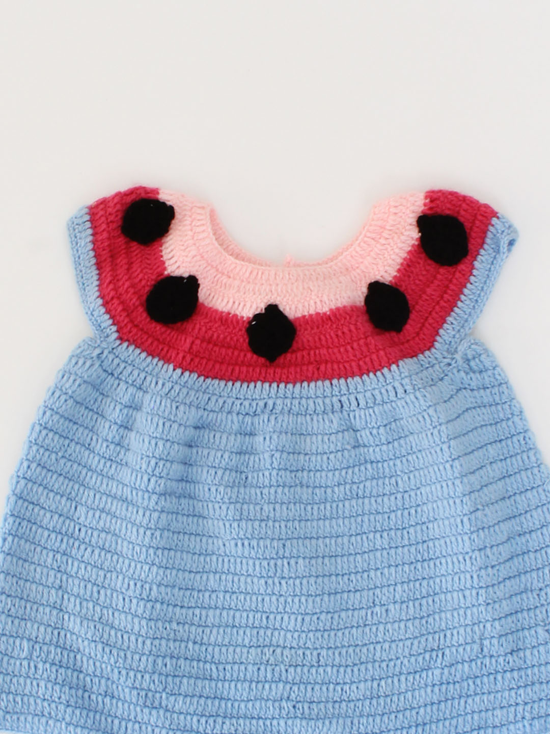 Woonie Handmade Sleeveless Frock-Blue